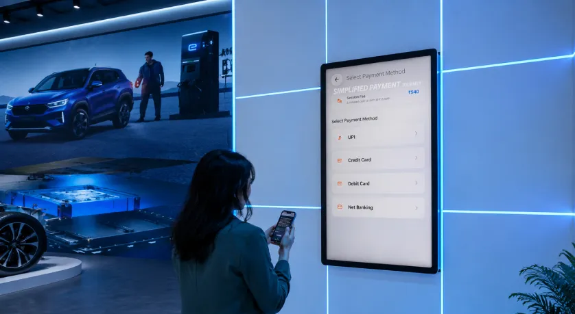 Digital payment interface integrated into an automotive experience