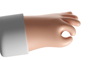 Hand pointing to trust section