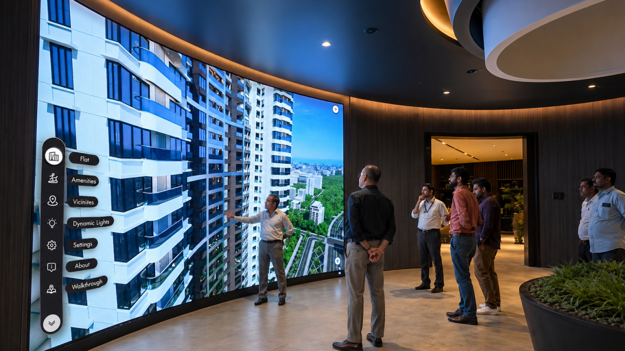 modern showroom with high-tech presentation